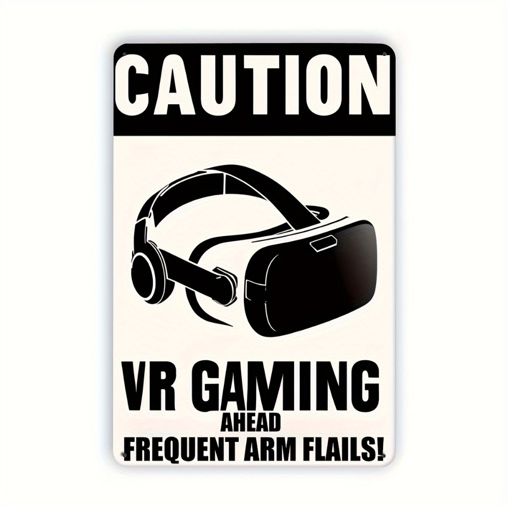 Retro Gaming In Vr - Letrero Metálico de Advertencia para Videojuegos,