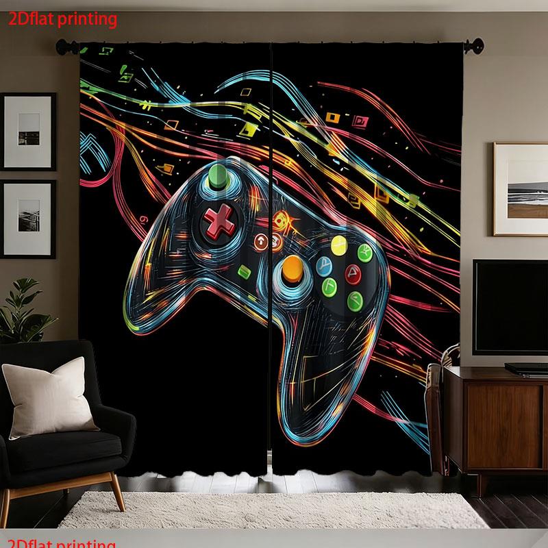 Retro Gaming Youtube - Par de Cortinas con Diseño de