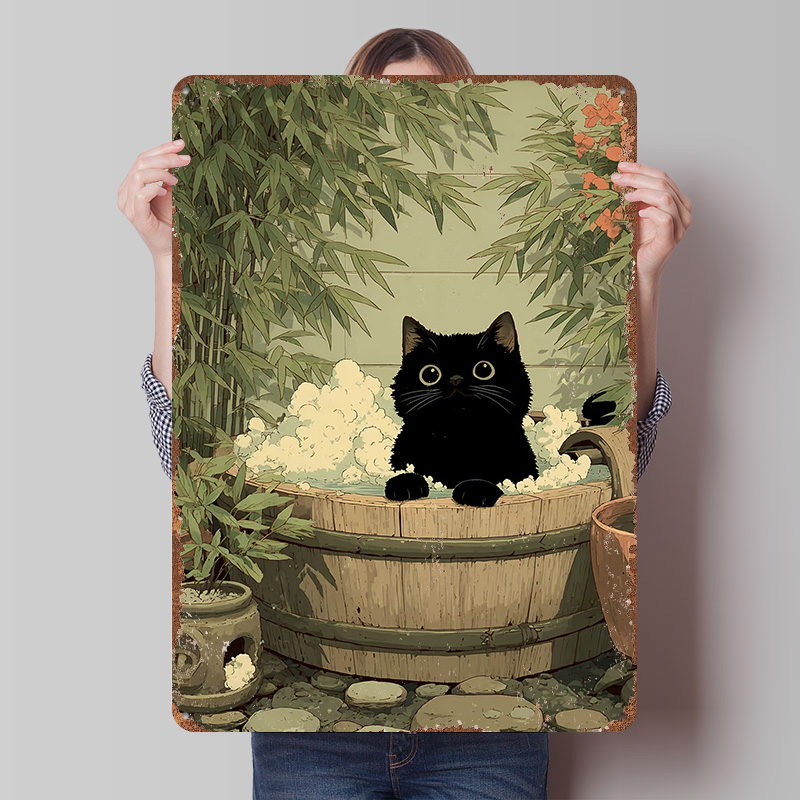 Retro Gaming Japan - Póster Impreso de Gato Negro en