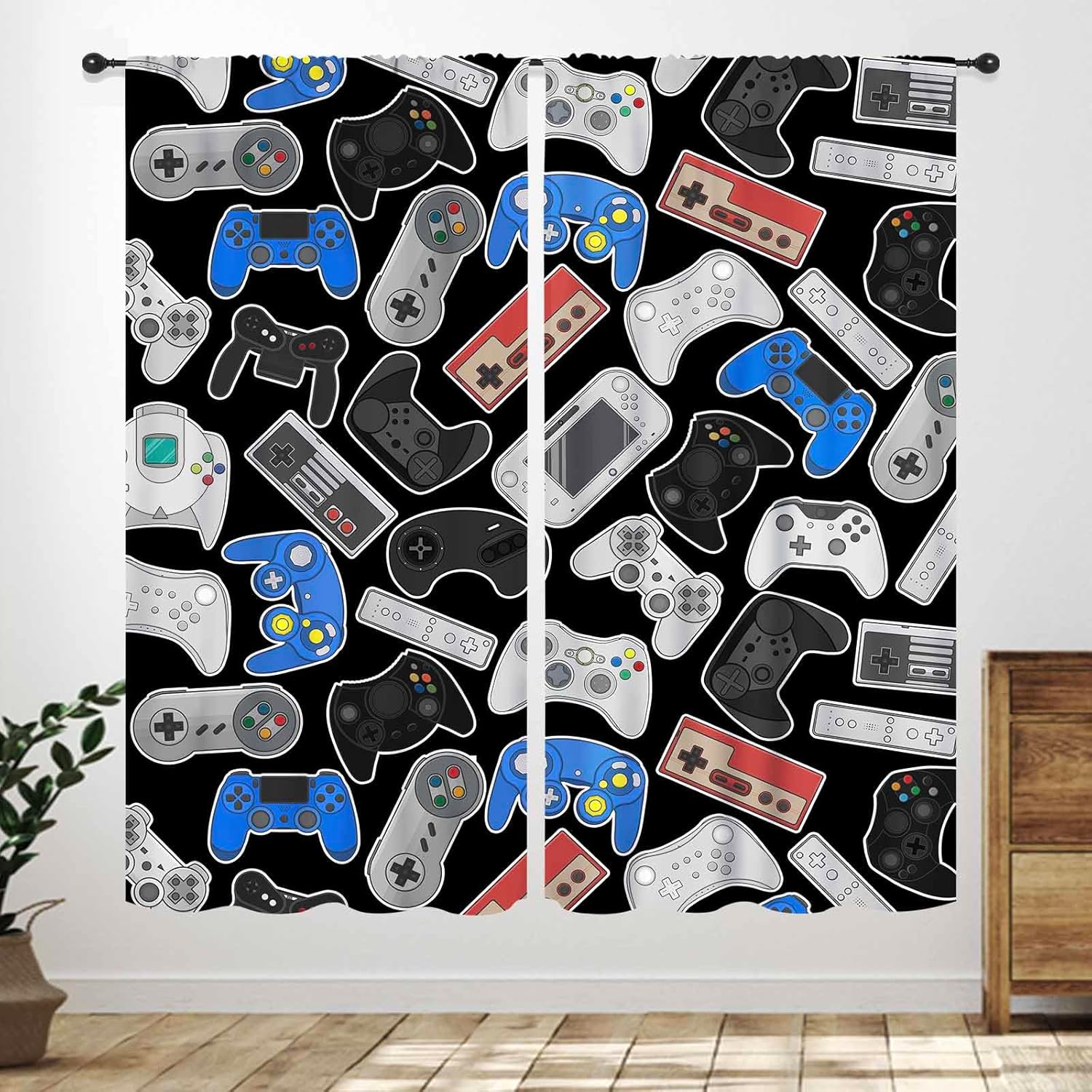 Retro Gaming Youtube - Cortinas con Diseño de Mandos Retro