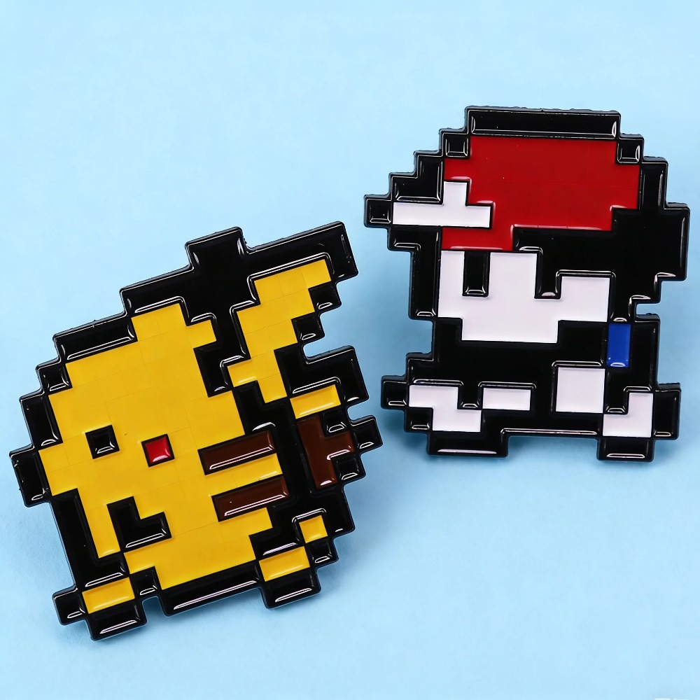 Retro Gaming Pokemon - 2 Broches de Esmalte Retro de