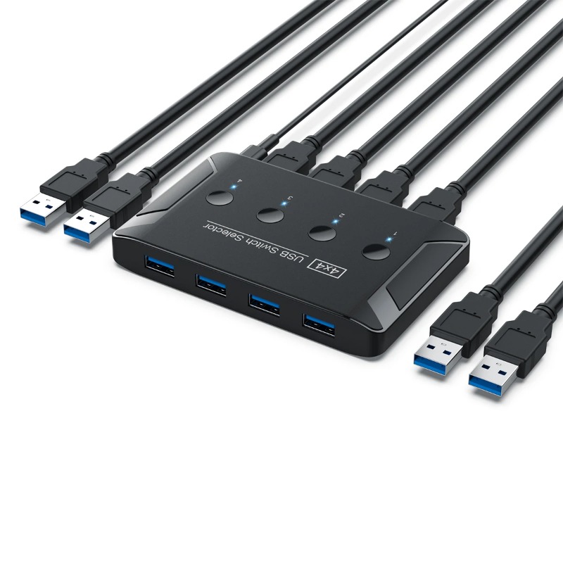 Conmutador KVM USB 3.0 de 4 En - Controller Adapter Usb reseña y precio